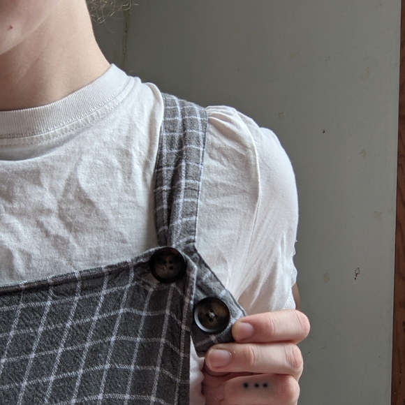 Linen-Blend Checkered Apron Dress - Picture 6 of 10